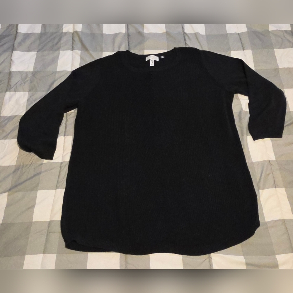 3X addition Elle Black Long Sleeve Tunic Sweater